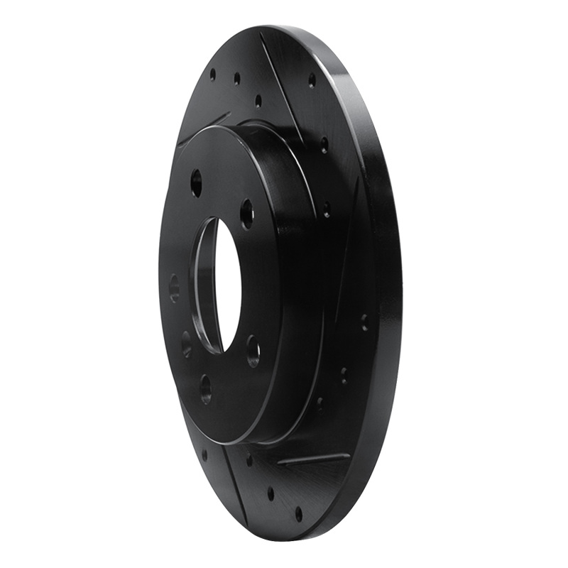 Picture of R1 04-16 Buick Allure Rear Right Drilled & Slotted Black Brake Rotor