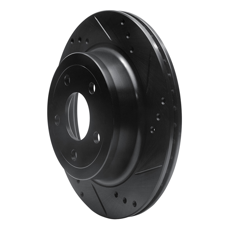 Picture of R1 08-10 Chevrolet Cobalt Rear Right Drilled & Slotted Black Brake Rotor