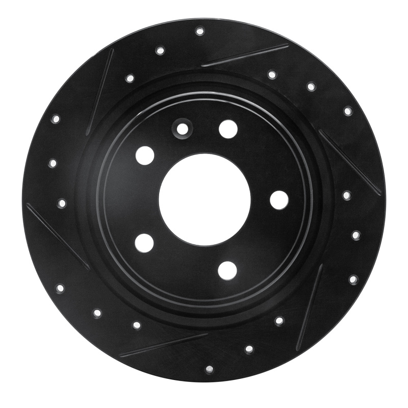 Picture of R1 11-19 Buick Verano Rear Left Drilled & Slotted Black Brake Rotor