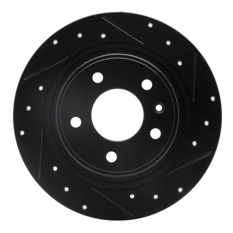 Picture of R1 11-19 Buick Verano Rear Right Drilled & Slotted Black Brake Rotor