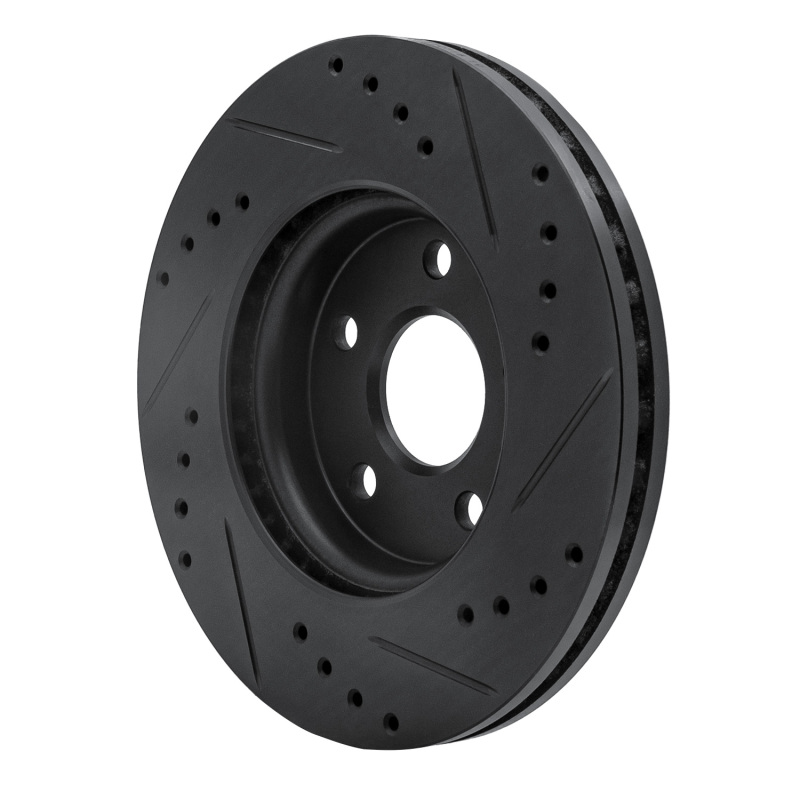 Picture of R1 11-23 Chevrolet Bolt EUV Front Left Drilled & Slotted Black Brake Rotor