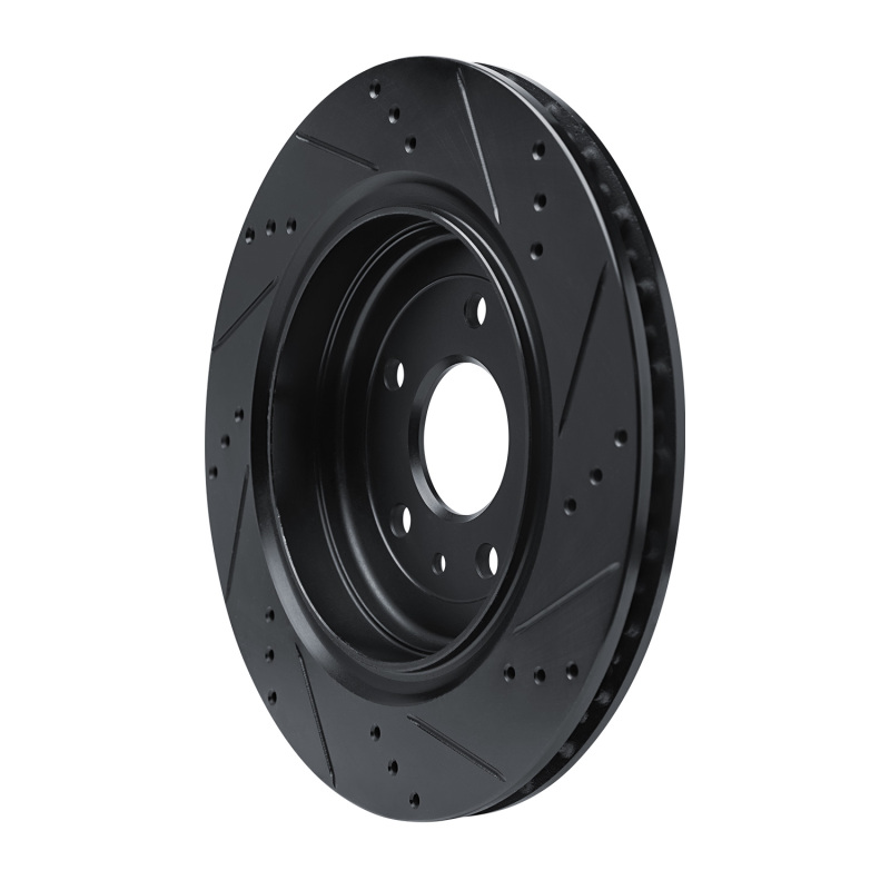 Picture of R1 14-19 Chevrolet Corvette Rear Left Drilled & Slotted Black Brake Rotor