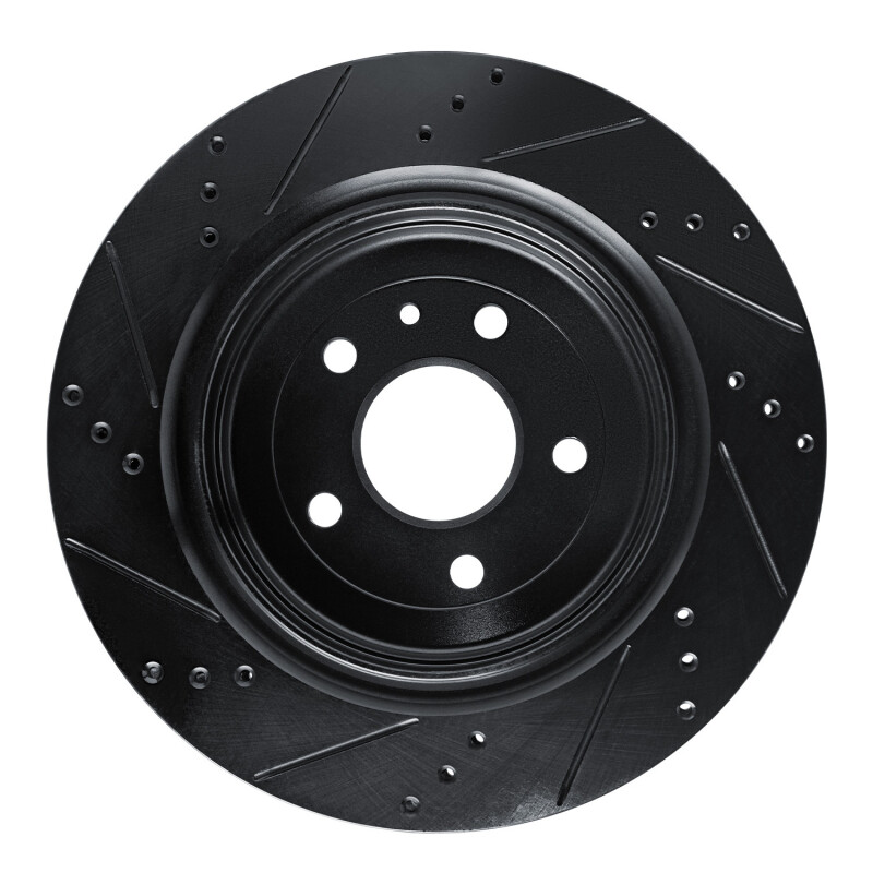 Picture of R1 14-19 Chevrolet Corvette Rear Right Drilled & Slotted Black Brake Rotor
