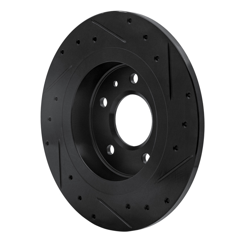Picture of R1 11-19 Buick Verano Rear Left Drilled & Slotted Black Brake Rotor