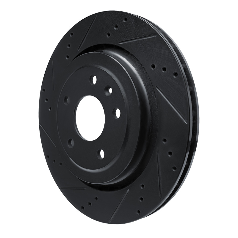 Picture of R1 14-19 Chevrolet Corvette Rear Left Drilled & Slotted Black Brake Rotor
