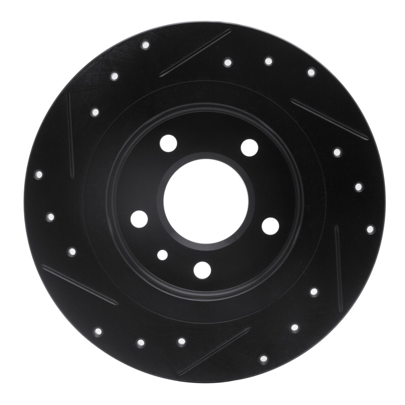 Picture of R1 11-19 Buick Verano Rear Right Drilled & Slotted Black Brake Rotor
