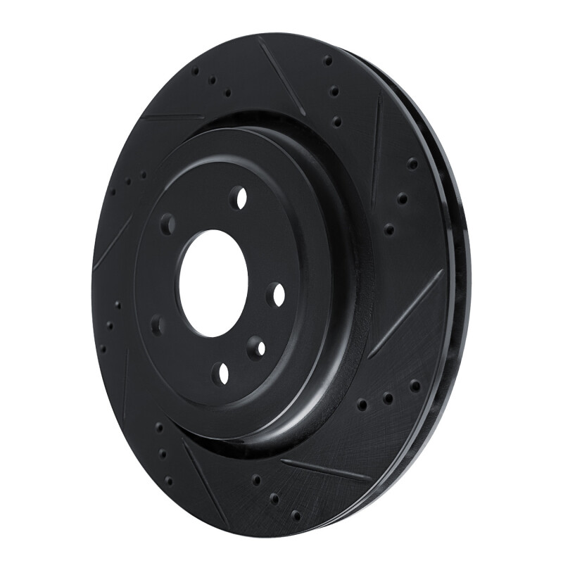 Picture of R1 14-19 Chevrolet Corvette Rear Right Drilled & Slotted Black Brake Rotor