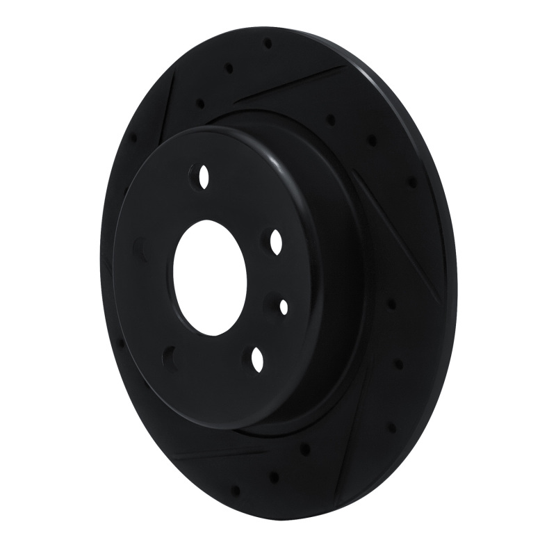 Picture of R1 16-23 Chevrolet Bolt EV Rear Left Drilled & Slotted Black Brake Rotor