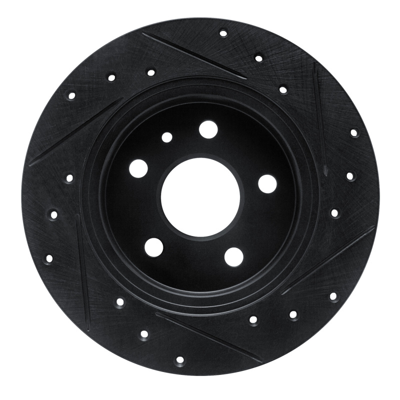 Picture of R1 16-23 Chevrolet Bolt EV Rear Left Drilled & Slotted Black Brake Rotor