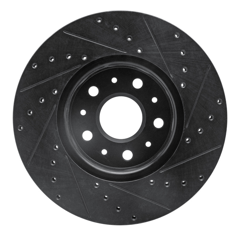 Picture of R1 16-25 Cadillac CT5 Front Left Drilled & Slotted Black Brake Rotor