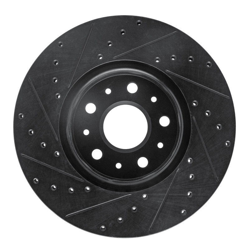 Picture of R1 16-25 Cadillac CT5 Front Right Drilled & Slotted Black Brake Rotor