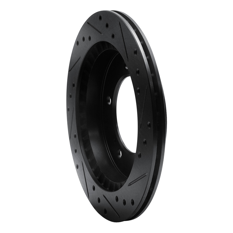 Picture of R1 91-98 Chevrolet Tracker Front Left Drilled & Slotted Black Brake Rotor