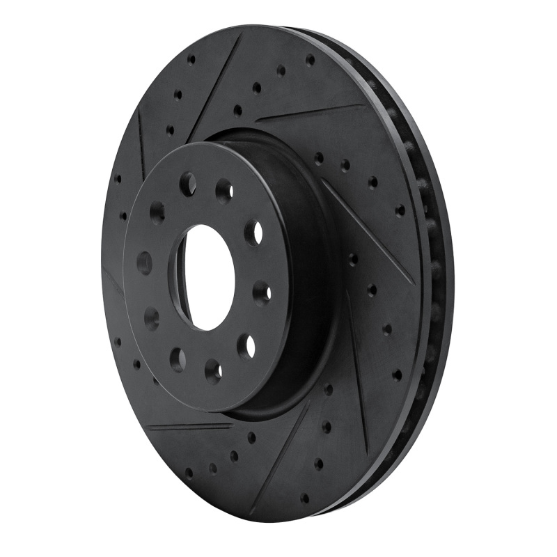 Picture of R1 16-25 Cadillac CT5 Front Left Drilled & Slotted Black Brake Rotor