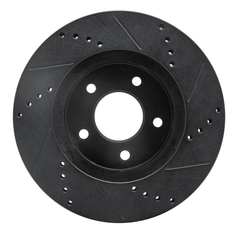 Picture of R1 02-07 Chevrolet Equinox Front Left Drilled & Slotted Black Brake Rotor