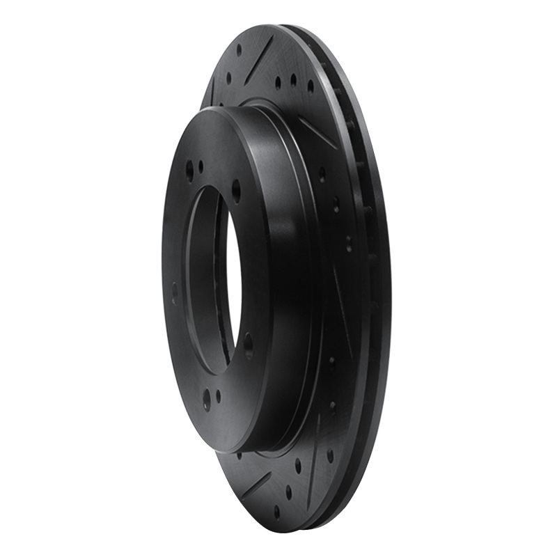 Picture of R1 91-98 Chevrolet Tracker Front Left Drilled & Slotted Black Brake Rotor