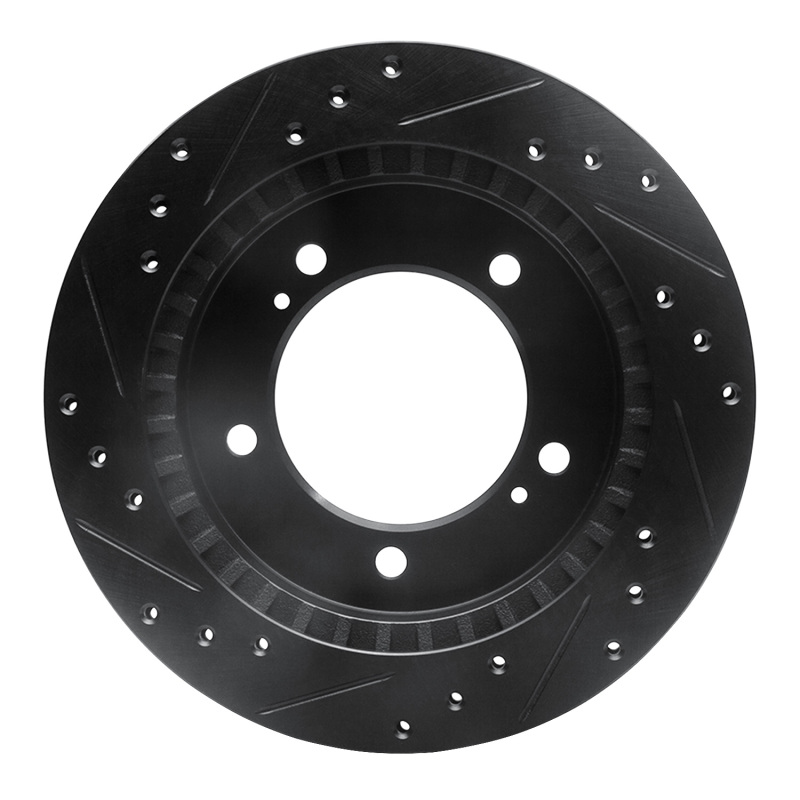 Picture of R1 91-98 Chevrolet Tracker Front Right Drilled & Slotted Black Brake Rotor