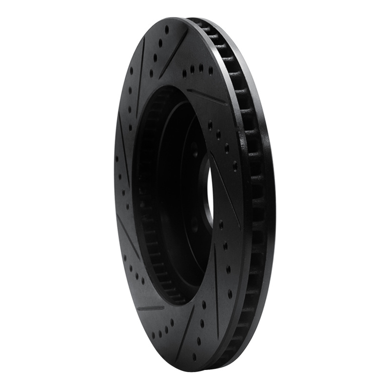 Picture of R1 02-07 Chevrolet Equinox Front Right Drilled & Slotted Black Brake Rotor