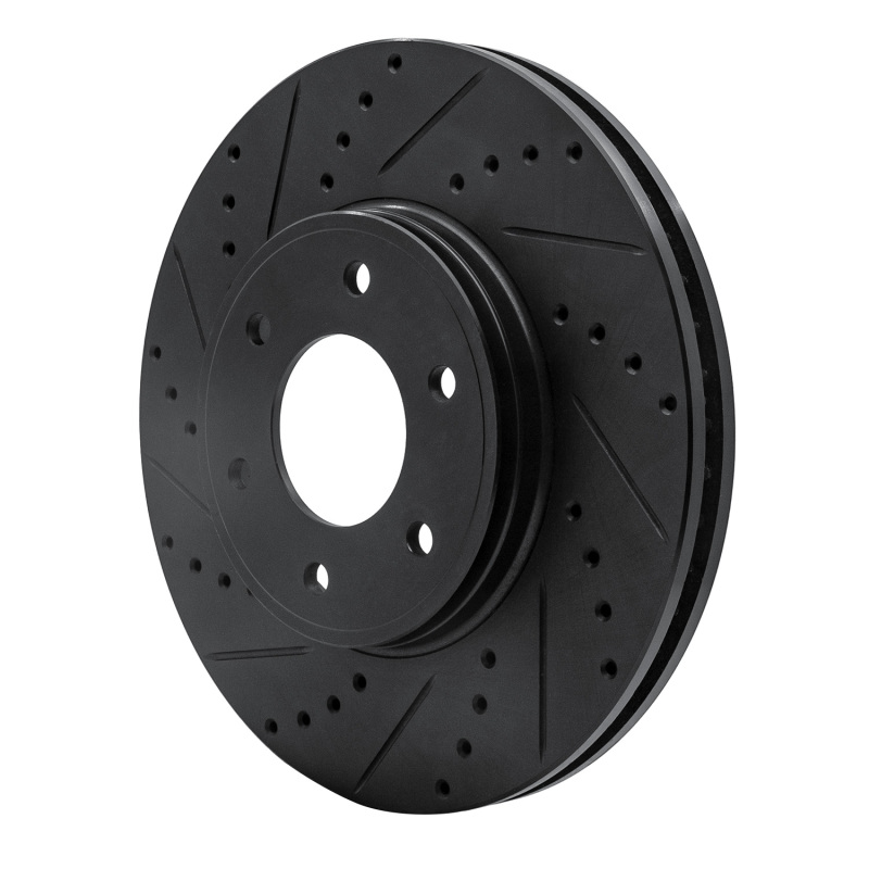 Picture of R1 06-09 Chevrolet Trailblazer Front Left Drilled & Slotted Black Brake Rotor
