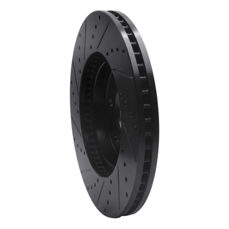 Picture of R1 06-09 Chevrolet Trailblazer Front Right Drilled & Slotted Black Brake Rotor