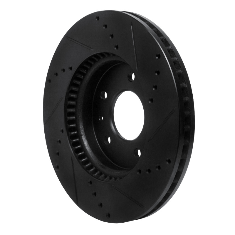 Picture of R1 07-15 Chevrolet Captiva Front Left Drilled & Slotted Black Brake Rotor