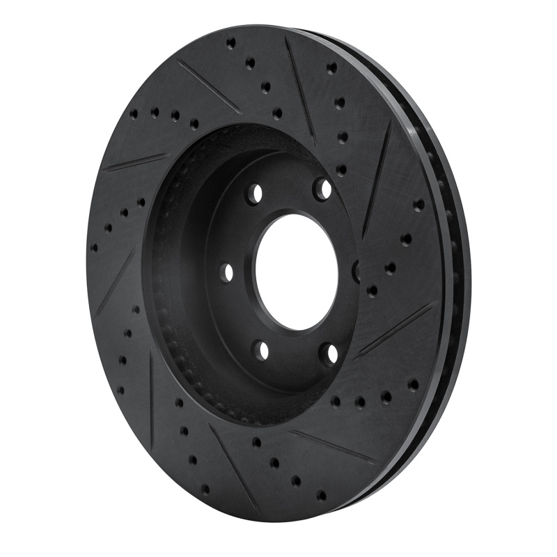 Picture of R1 06-09 Chevrolet Trailblazer Front Left Drilled & Slotted Black Brake Rotor