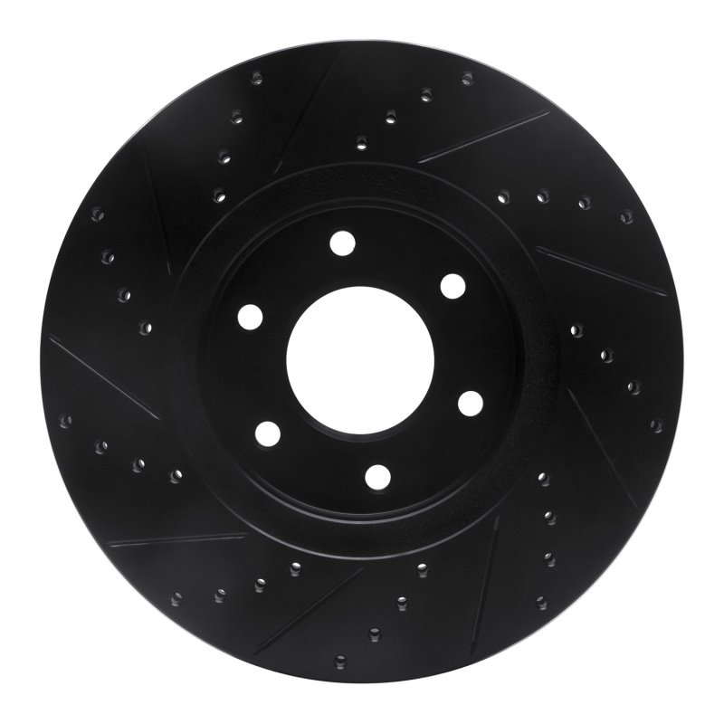 Picture of R1 06-09 Chevrolet Trailblazer Front Right Drilled & Slotted Black Brake Rotor