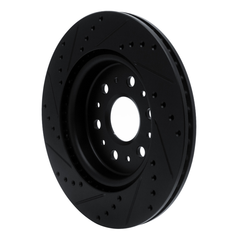 Picture of R1 17-25 Buick Enclave Rear Right Drilled & Slotted Black Brake Rotor