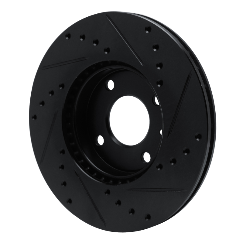 Picture of R1 16-22 Chevrolet SPARK (USA/Canada) Front Left Drilled & Slotted Black Brake Rotor