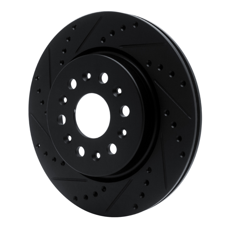 Picture of R1 17-25 Buick Enclave Rear Left Drilled & Slotted Black Brake Rotor
