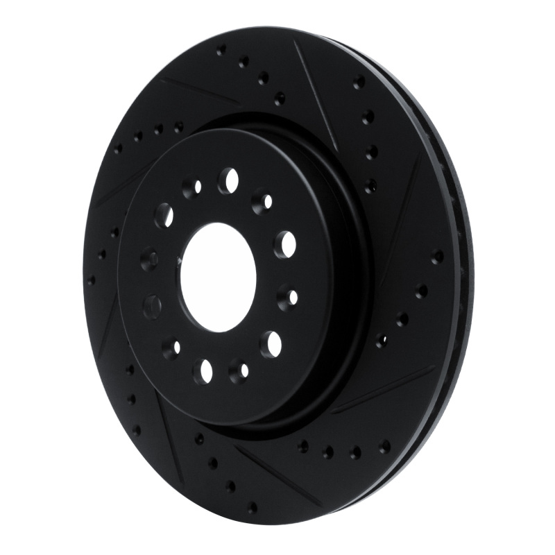 Picture of R1 17-25 Buick Enclave Rear Right Drilled & Slotted Black Brake Rotor