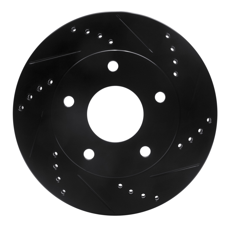 Picture of R1 79-98 Buick Riviera Rear/Front Right Drilled & Slotted Black Brake Rotor