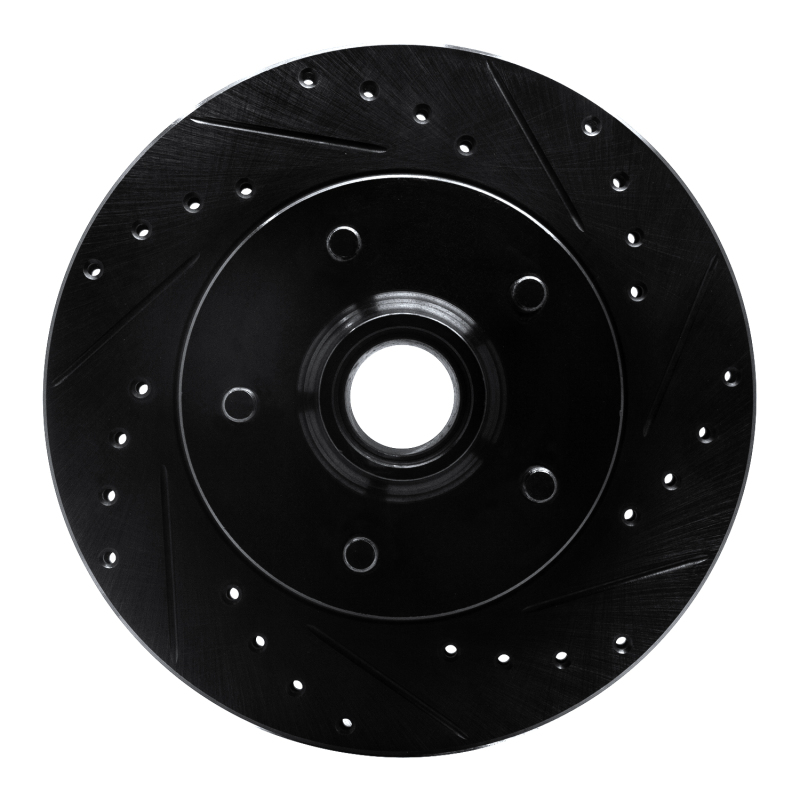 Picture of R1 88-91 Chevrolet C1500 Front Right Drilled & Slotted Black Brake Rotor