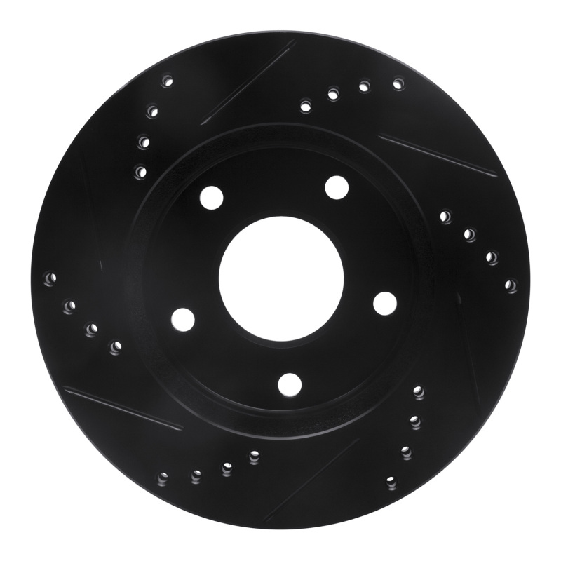 Picture of R1 79-98 Buick Riviera Rear/Front Right Drilled & Slotted Black Brake Rotor