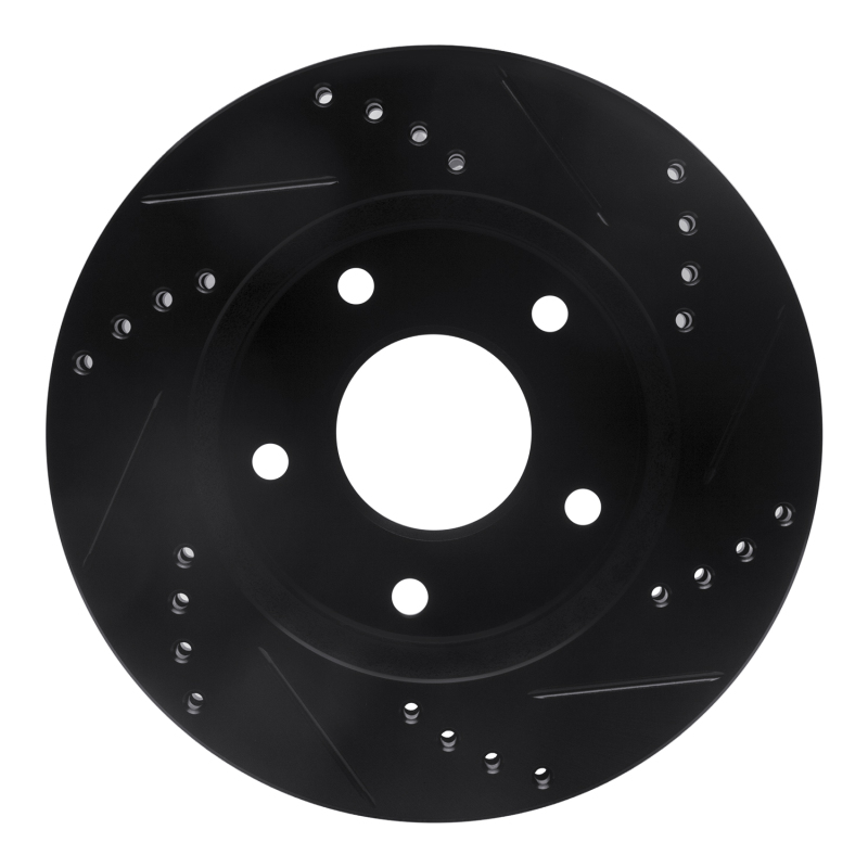 Picture of R1 79-98 Buick Riviera Front/Rear Left Drilled & Slotted Black Brake Rotor