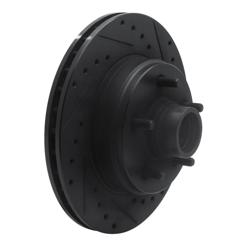 Picture of R1 90-02 Chevrolet ASTRO Front Right Drilled & Slotted Black Brake Rotor
