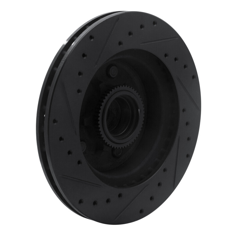 Picture of R1 90-02 Chevrolet ASTRO Front Right Drilled & Slotted Black Brake Rotor