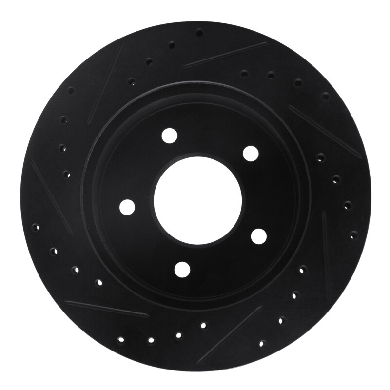 Picture of R1 90-02 Chevrolet ASTRO Front Right Drilled & Slotted Black Brake Rotor