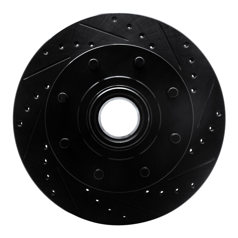 Picture of R1 92-02 Chevrolet C2500 Front Right Drilled & Slotted Black Brake Rotor