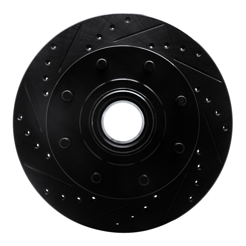 Picture of R1 92-02 Chevrolet G30 Front Left Drilled & Slotted Black Brake Rotor