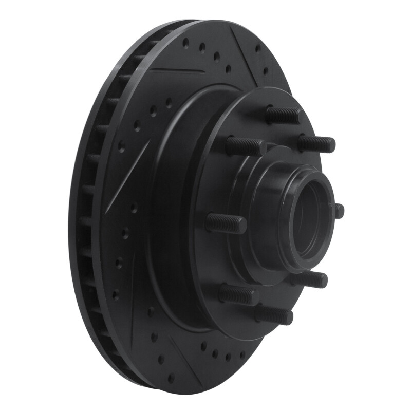 Picture of R1 92-02 Chevrolet C2500 Front Right Drilled & Slotted Black Brake Rotor