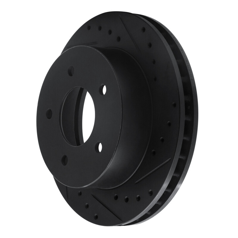 Picture of R1 90-02 Chevrolet ASTRO Front Right Drilled & Slotted Black Brake Rotor
