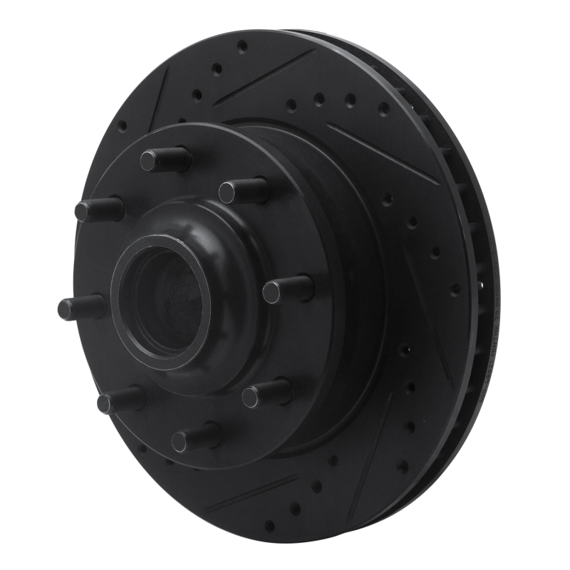 Picture of R1 93-95 Chevrolet G30 Front Left Drilled & Slotted Black Brake Rotor