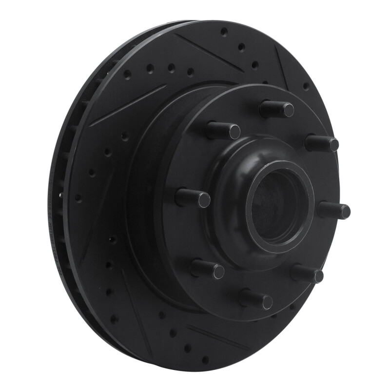 Picture of R1 93-95 Chevrolet G30 Front Right Drilled & Slotted Black Brake Rotor