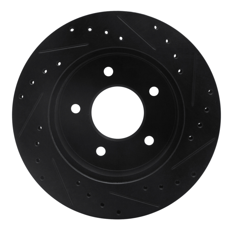 Picture of R1 90-02 Chevrolet ASTRO Front Left Drilled & Slotted Black Brake Rotor