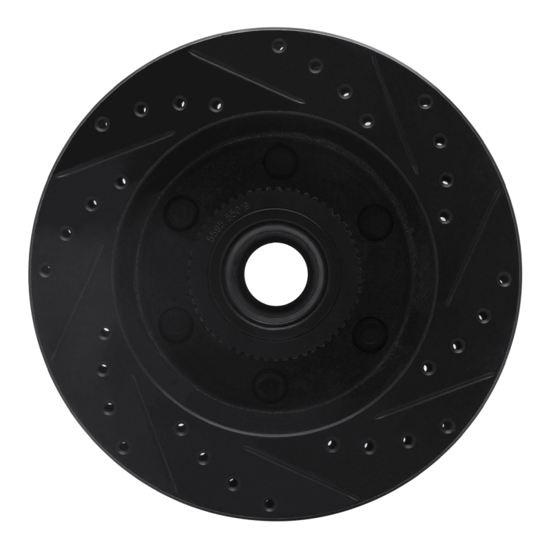 Picture of R1 94-02 Chevrolet C2500 Front Left Drilled & Slotted Black Brake Rotor