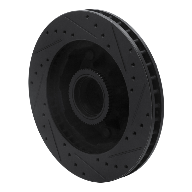 Picture of R1 93-95 Chevrolet G30 Front Left Drilled & Slotted Black Brake Rotor