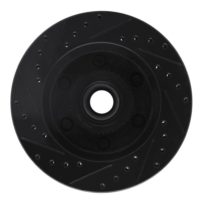 Picture of R1 94-02 Chevrolet C2500 Front Right Drilled & Slotted Black Brake Rotor