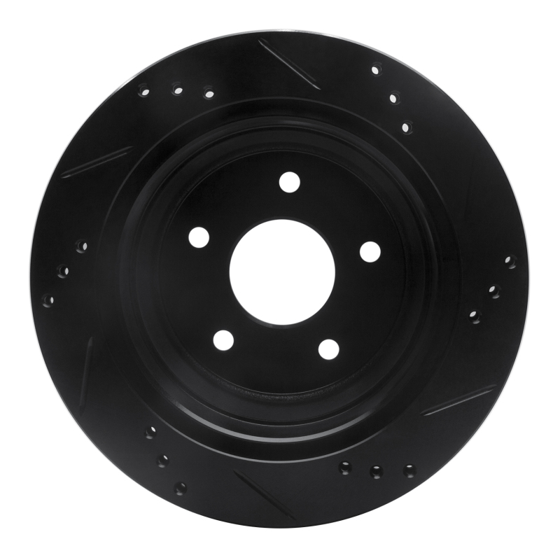 Picture of R1 97-05 Chevrolet Blazer Rear Left Drilled & Slotted Black Brake Rotor