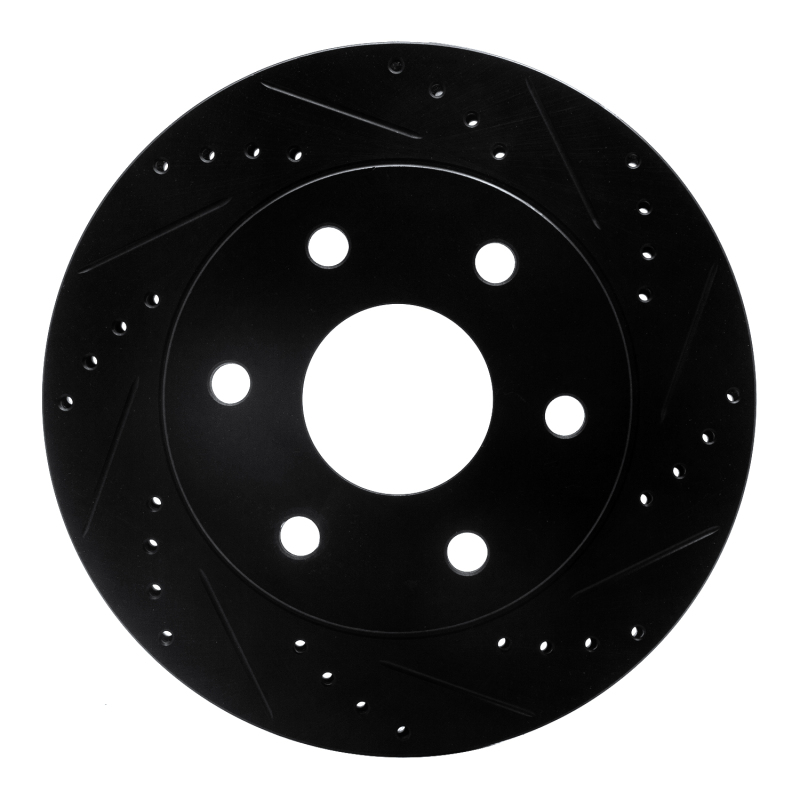 Picture of R1 99-08 Cadillac Escalade ESV Front Right Drilled & Slotted Black Brake Rotor