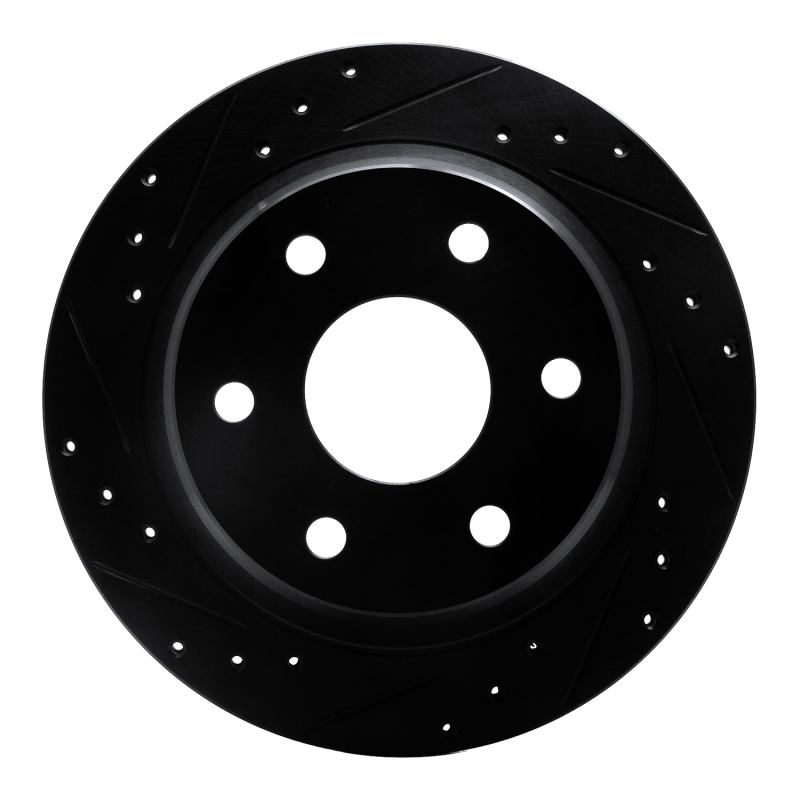 Picture of R1 99-07 Chevrolet AVALANCHE 1500 Rear Left Drilled & Slotted Black Brake Rotor